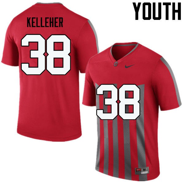 Ohio State Buckeyes #38 Logan Kelleher Youth Official Jersey Throwback OSU91806